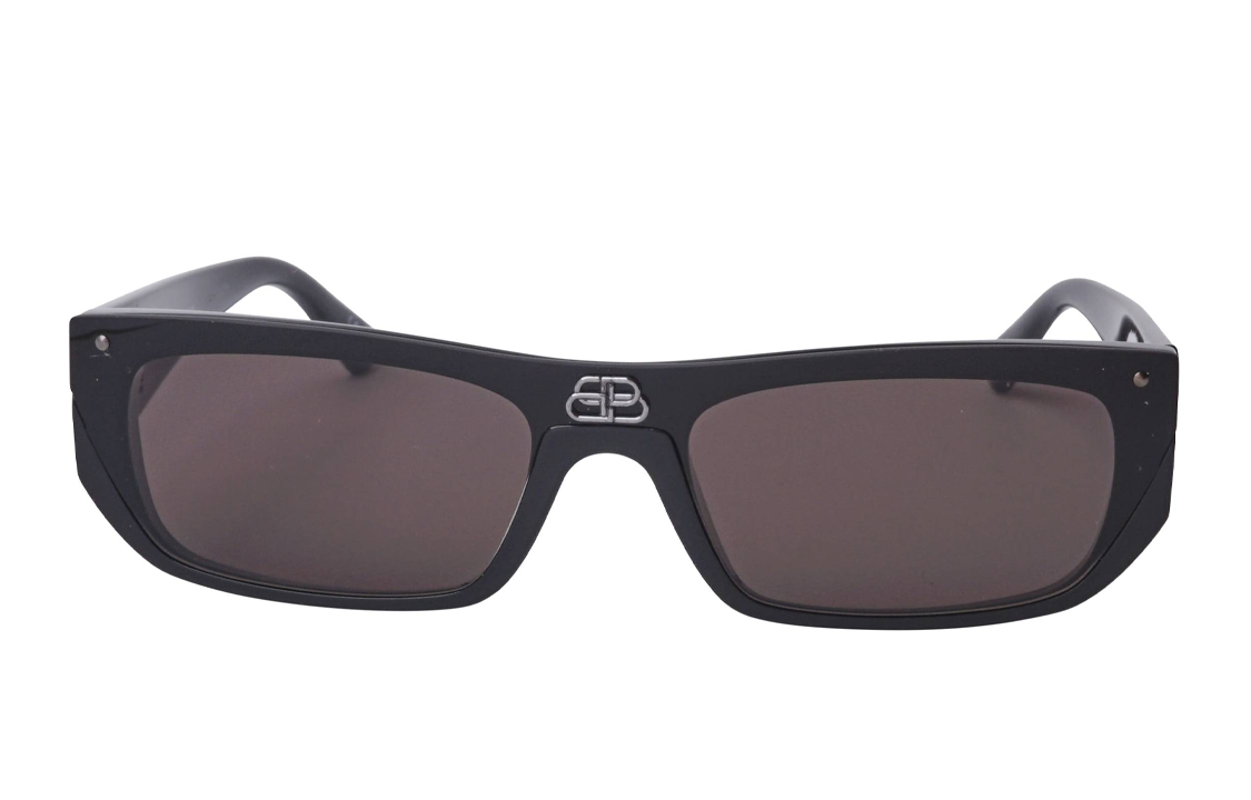 Lookbook Balenciaga Gafas de Sol Rectangulares Negras Unisex Estilo Pareja. BB0080S-001