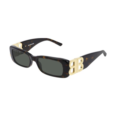 Balenciaga Rectangular Brown Acetate Sunglasses Unisex Couple Style. BB0096S002