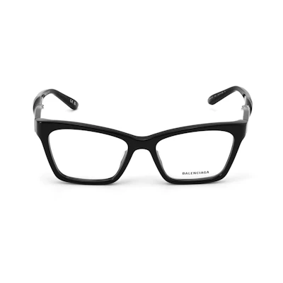 Balenciaga Rectangular Optical Eyeglasses Black Unisex Logo Frame BB0210O001