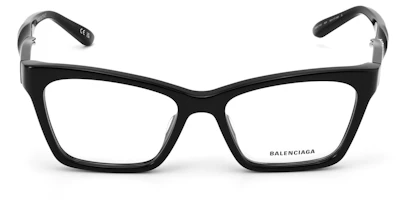 Order Balenciaga 方形光學眼鏡 黑色 中性款 徽標鏡框 BB0210O001