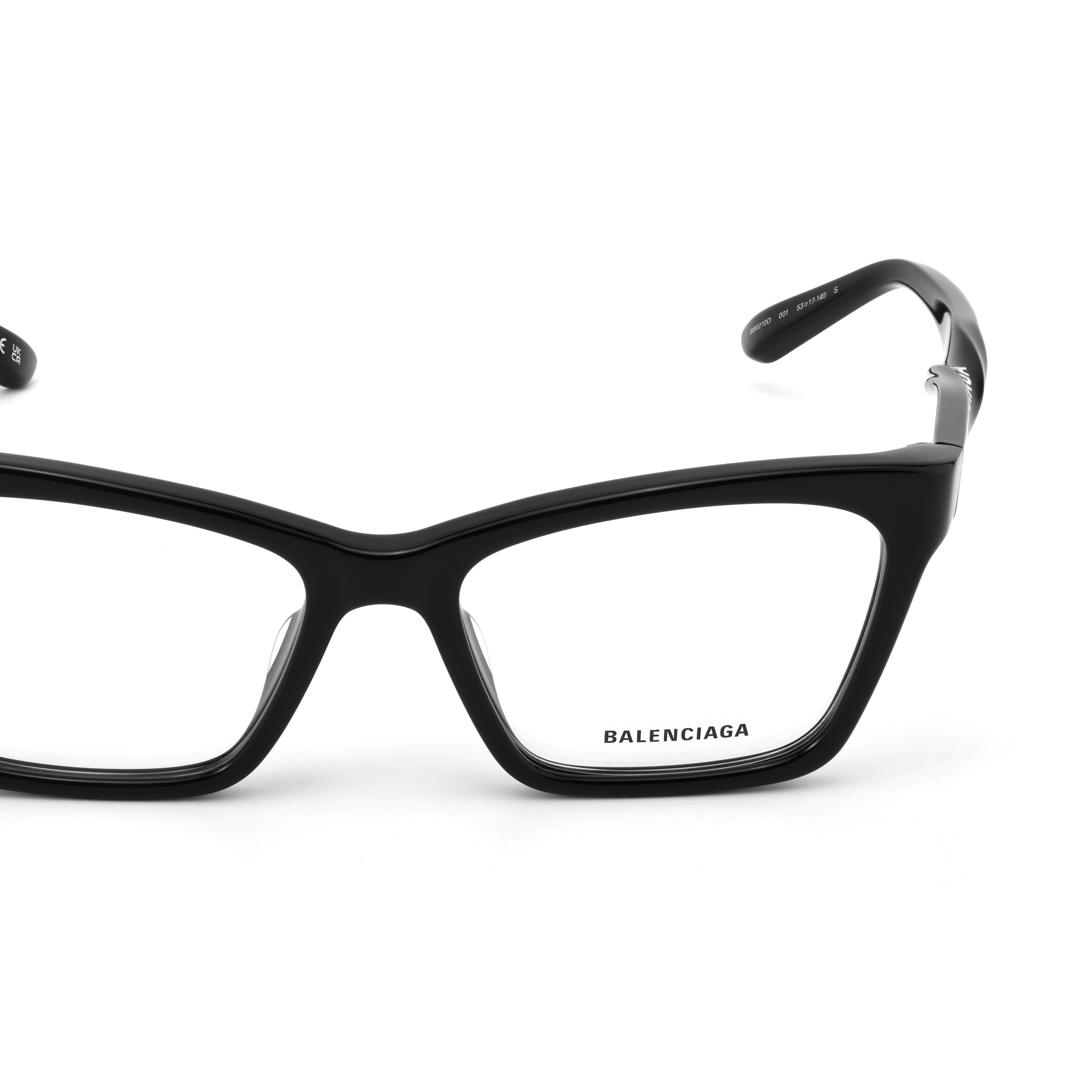 Sizing Balenciaga 方形光學眼鏡 黑色 中性款 徽標鏡框 BB0210O001