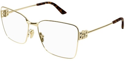 Balenciaga Rectangular Optical Glasses Gold Unisex with Logo Temple Design. BB0339O Balenciaga Rectangular Optical Glasses Gold Unisex with Logo Temple Design. BB0339O
