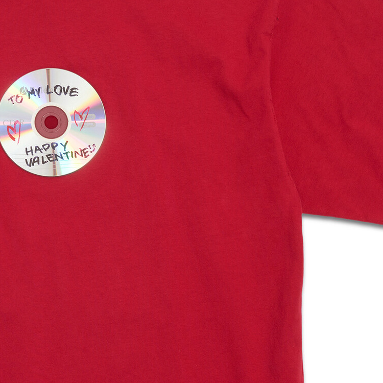 Sizing 巴黎世家红色字母印花男女同款短袖圆领T恤. 764235TQVE46400