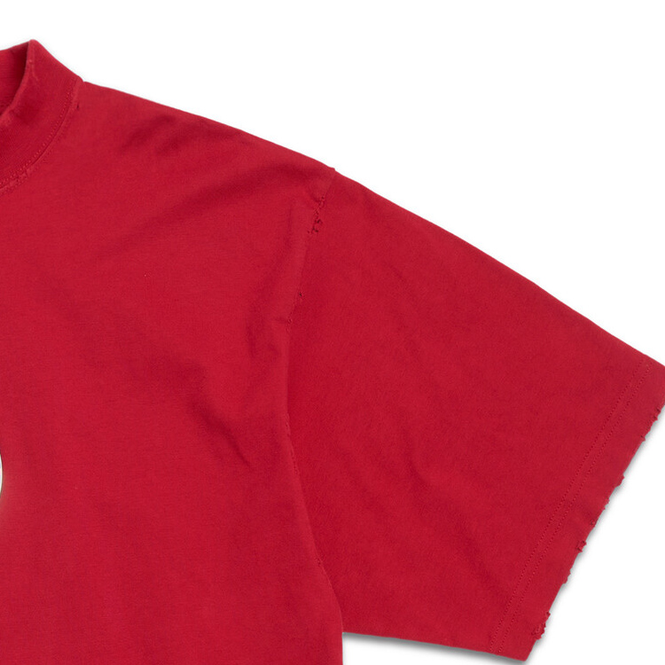 Cheap 巴黎世家红色字母印花男女同款短袖圆领T恤. 764235TQVE46400