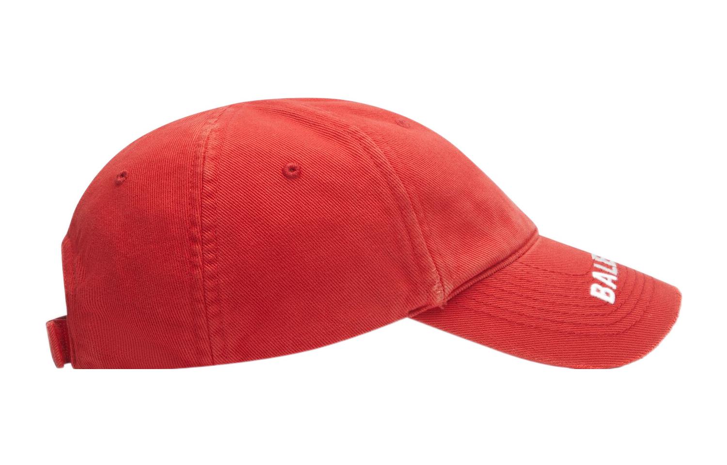 Balenciaga Red Cotton Baseball Cap with Letter Logo. 673318410B26377 圖 5