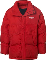 Balenciaga Red Logo Print Zip-Up Jacket Oversized Fit 758045TYD366460 Balenciaga Red Logo Print Zip-Up Jacket Oversized Fit 758045TYD366460