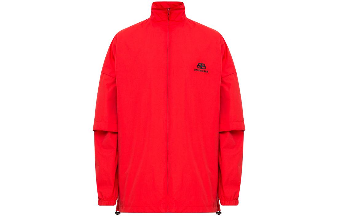 Balenciaga Red Loose Fit Zip-Up Jacket with Logo Design 602278TG0116010