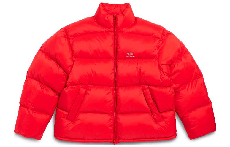 Balenciaga Red Ski Jacket - Solid Color Letter Design, Loose Fit 773986TPO396400