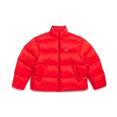 Balenciaga Red Ski Jacket - Solid Color Letter Design, Loose Fit 773986TPO396400