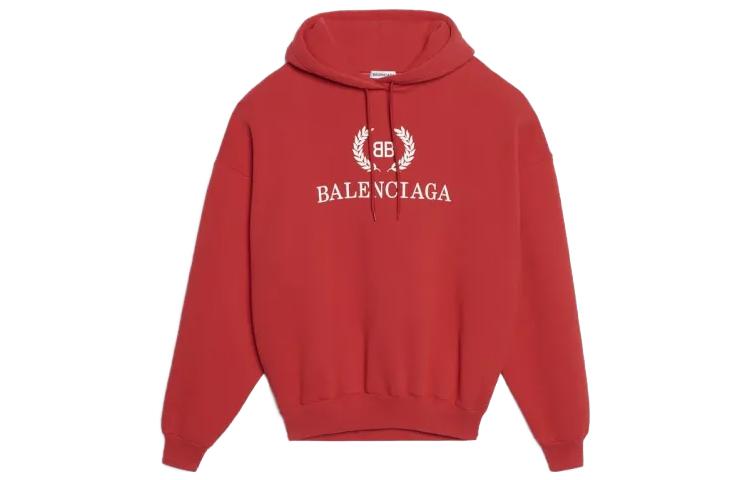 Balenciaga Red Solid Color Hoodie with Letter Print 547765TCV316400