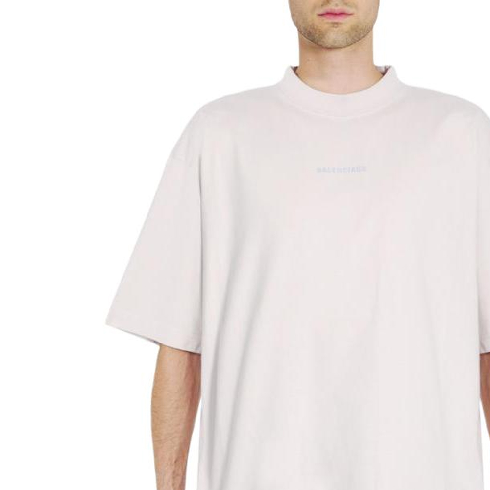 Balenciaga Reflective Logo Print Crewneck T-Shirt  White 764235TQVN19016 圖 4