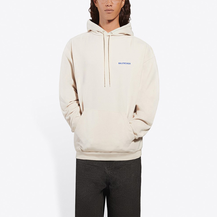 Purchase Balenciaga Regular Fit Pullover Hoodie Off-White 600583TJVA89055