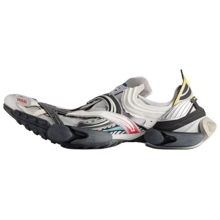 Balenciaga Reptile Low-Top Casual Sneakers Silver/Black/Red . 799518WRPTL9645