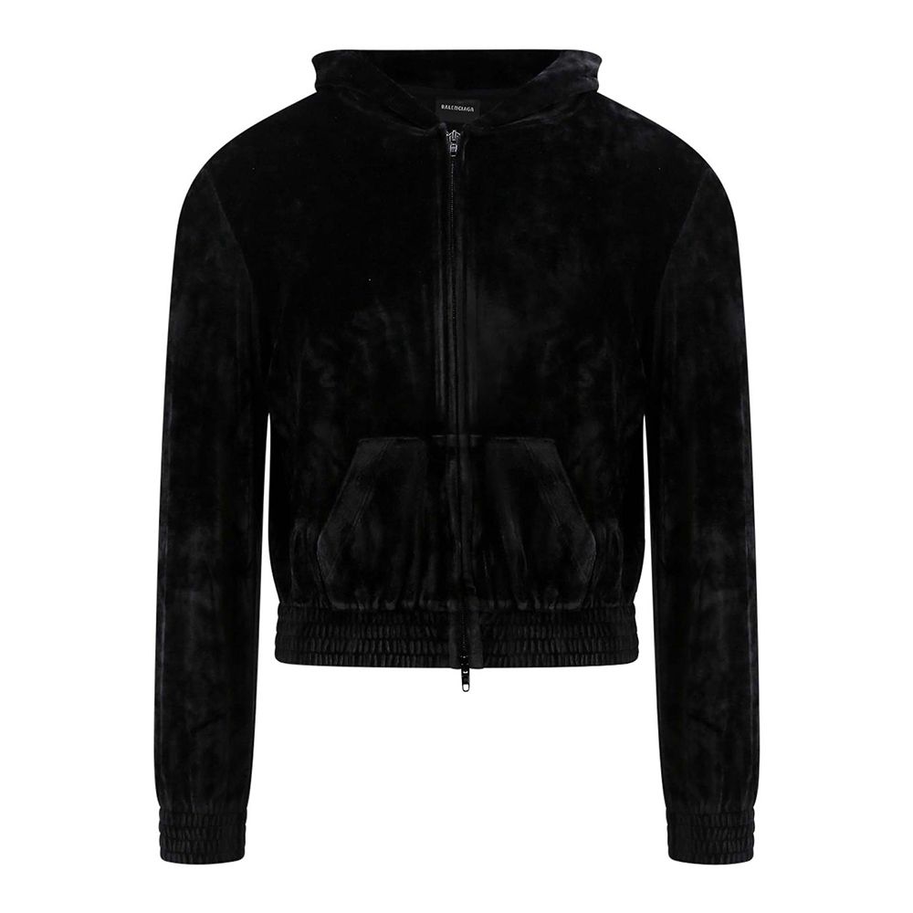 Balenciaga Rhinestone Zip-Up Hoodie Jacket Black Regular Fit Men’s 753402TOV101000