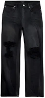 Balenciaga Ripped Distressed Mid-Rise Straight-Leg Jeans Unisex Black 745151TBP471363 Balenciaga Ripped Distressed Mid-Rise Straight-Leg Jeans Unisex Black 745151TBP471363