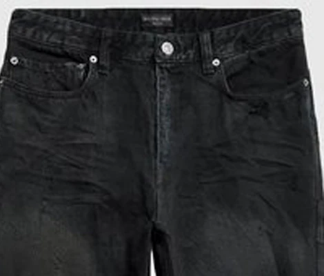 발렌시아가 찢어진 디스트레스드 스트레이트핏 청바지 유니섹스 블랙 745151TBP471363 Lookbook 발렌시아가 찢어진 디스트레스드 스트레이트핏 청바지 유니섹스 블랙 745151TBP471363