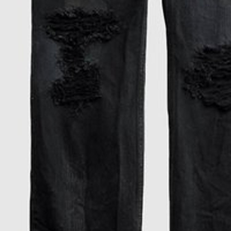 Balenciaga Ripped Distressed Mid-Rise Straight-Leg Jeans Unisex Black 745151TBP471363 圖 5