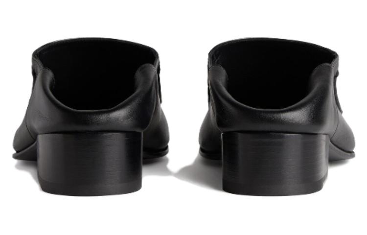 Shop Balenciaga巴黎世家 ROMEO 皮革 方頭套腳厚底 包頭拖鞋 2公分 男款 黑色