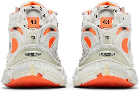 Balenciaga Runner Sneaker 'Eggshell Neon Orange' - Kasut Larian Neon Oren Telur 677403W3RBM9770 Details for Balenciaga Runner Sneaker 'Eggshell Neon Orange' - Kasut Larian Neon Oren Telur 677403W3RBM9770