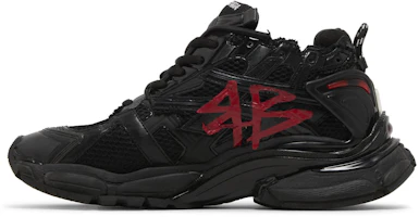 Lookbook Balenciaga巴黎世家 Runner Graffiti 網布 繫帶 低筒 運動休閒鞋 男款 黑紅色