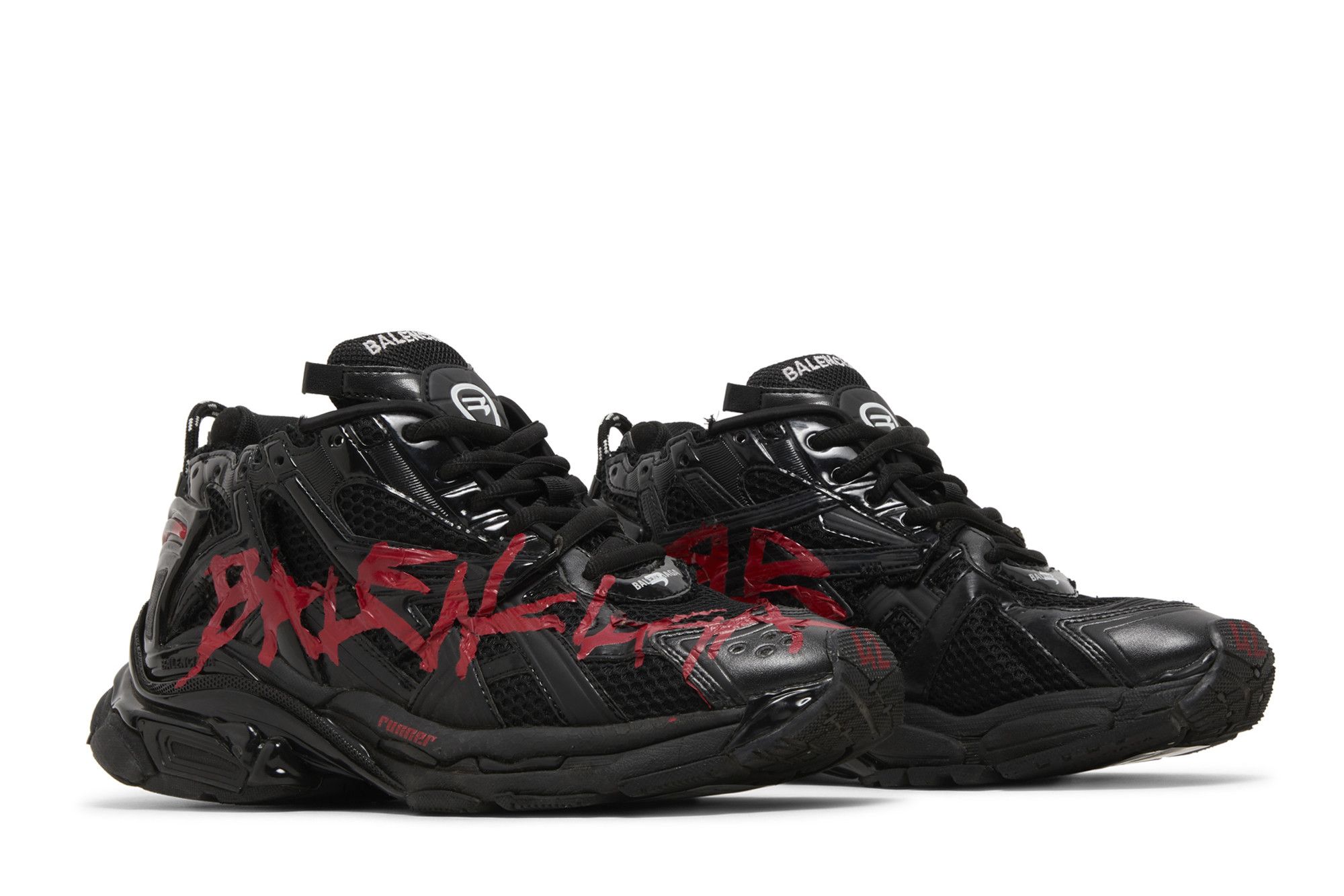 Cheap Balenciaga Runner Sneaker ''Graffiti - Zwart Rood'' 677403W3RBQ1060