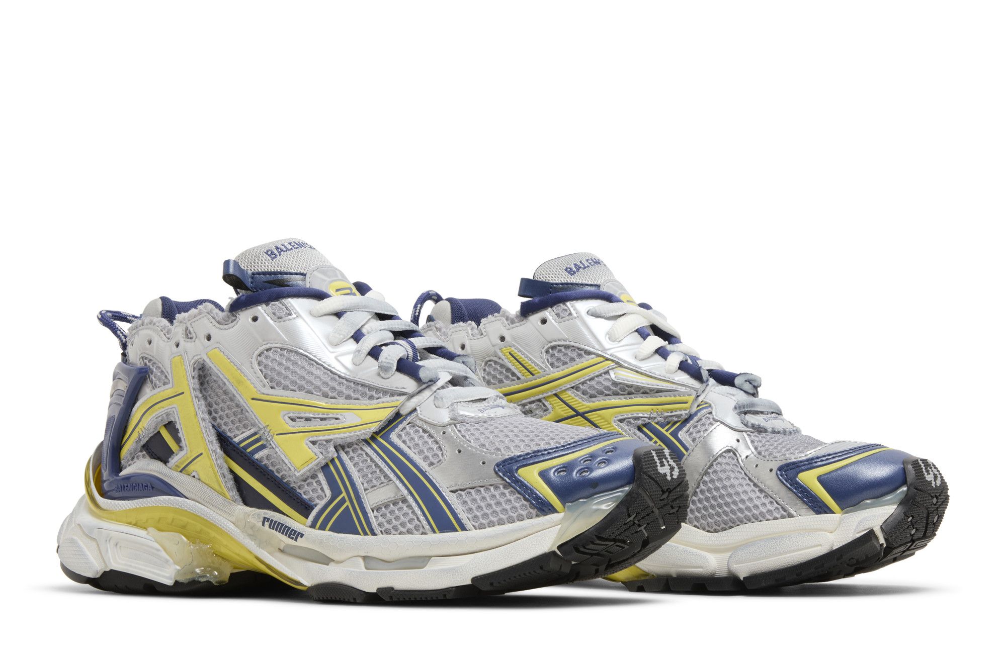 Cheap Balenciaga Runner Zapatillas 'Blanco Azul Amarillo' 677403-W3RB5-9174
