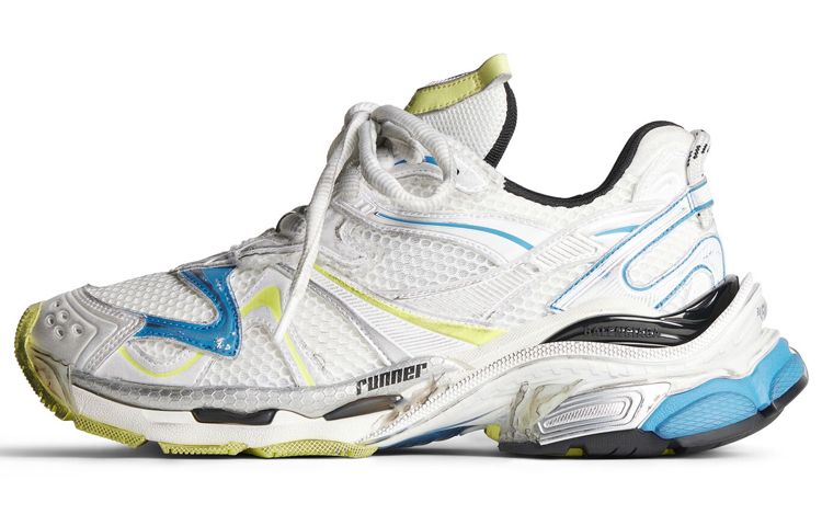 Balenciaga Runner Sneaker 'Worn-Out - White Yellow Blue' 779066-W3RXP-9074