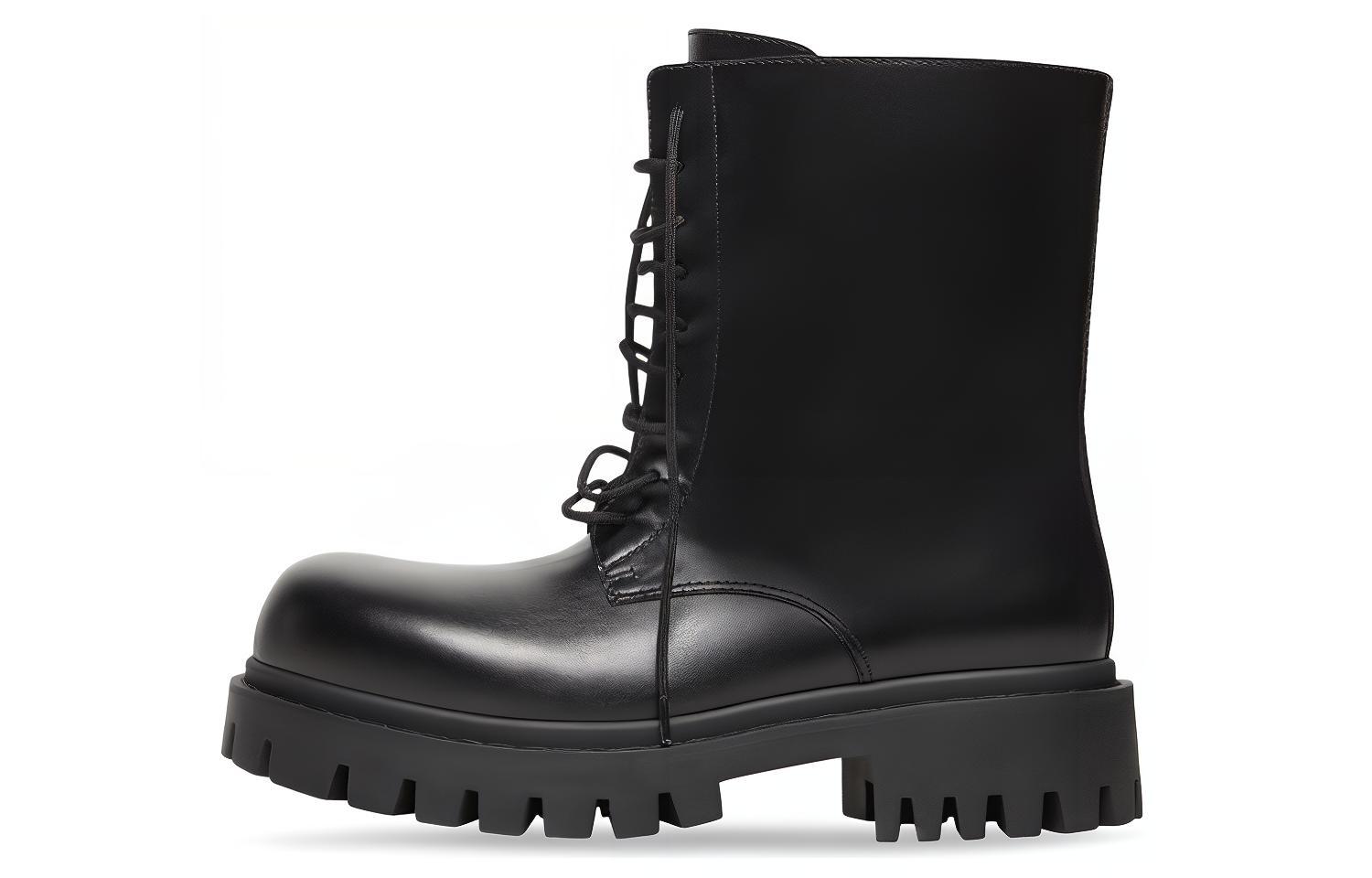 Balenciaga Sergent 20mm Boots 'Black Leather' 701394WBD401000