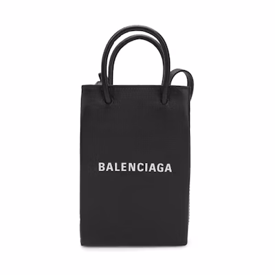 Balenciaga Shopping Phone Holder Bag Black