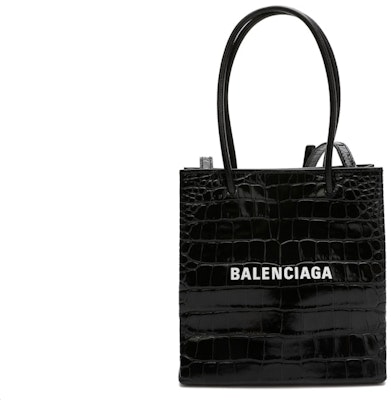 Balenciaga Shopping Tote Bag XXS Crocodile Effect Black Buy Balenciaga Shopping Tote Bag XXS Crocodile Effect Black