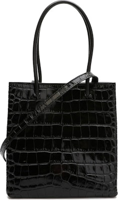 Balenciaga Shopping Tote Bag XXS Crocodile Effect Black Lookbook Balenciaga Shopping Tote Bag XXS Crocodile Effect Black