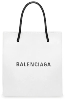 巴黎世家购物迷你手提包 白/黑 Buy 巴黎世家购物迷你手提包 白/黑