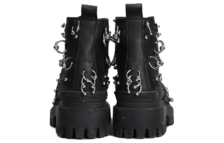 Shop 巴黎世家舒适潮流黑色皮革短靴 763495WBSA21088