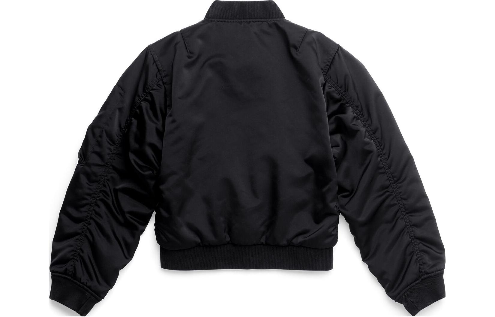 Lookbook Balenciaga Shrunk SS23 Black  Oversized Short Bomber Jacket. 746478TYD311000