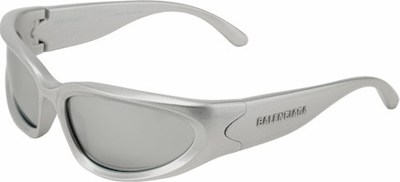 Balenciaga Silver Cat-Eye Sunglasses with Letter Engraving for Men. BB0157S004 Balenciaga Silver Cat-Eye Sunglasses with Letter Engraving for Men. BB0157S004