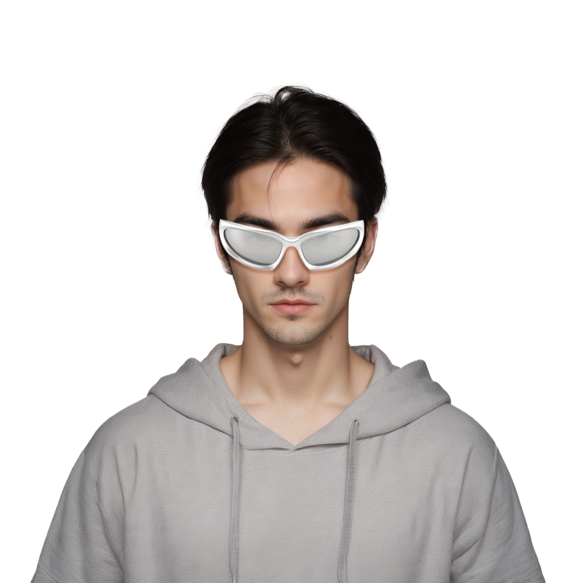 Purchase 巴里enciaga 男士银色猫眼墨镜刻字款式。 BB0157S004