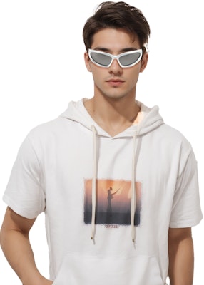 巴里enciaga 男士银色猫眼墨镜刻字款式。 BB0157S004 Details for 巴里enciaga 男士银色猫眼墨镜刻字款式。 BB0157S004