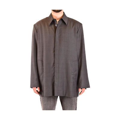 Balenciaga Single-Breasted Solid Gray Long-Sleeve Jacket 583838TFTT07124