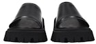 Shop バレンシアガ スライド レザー (黒) 694904WA8E91000