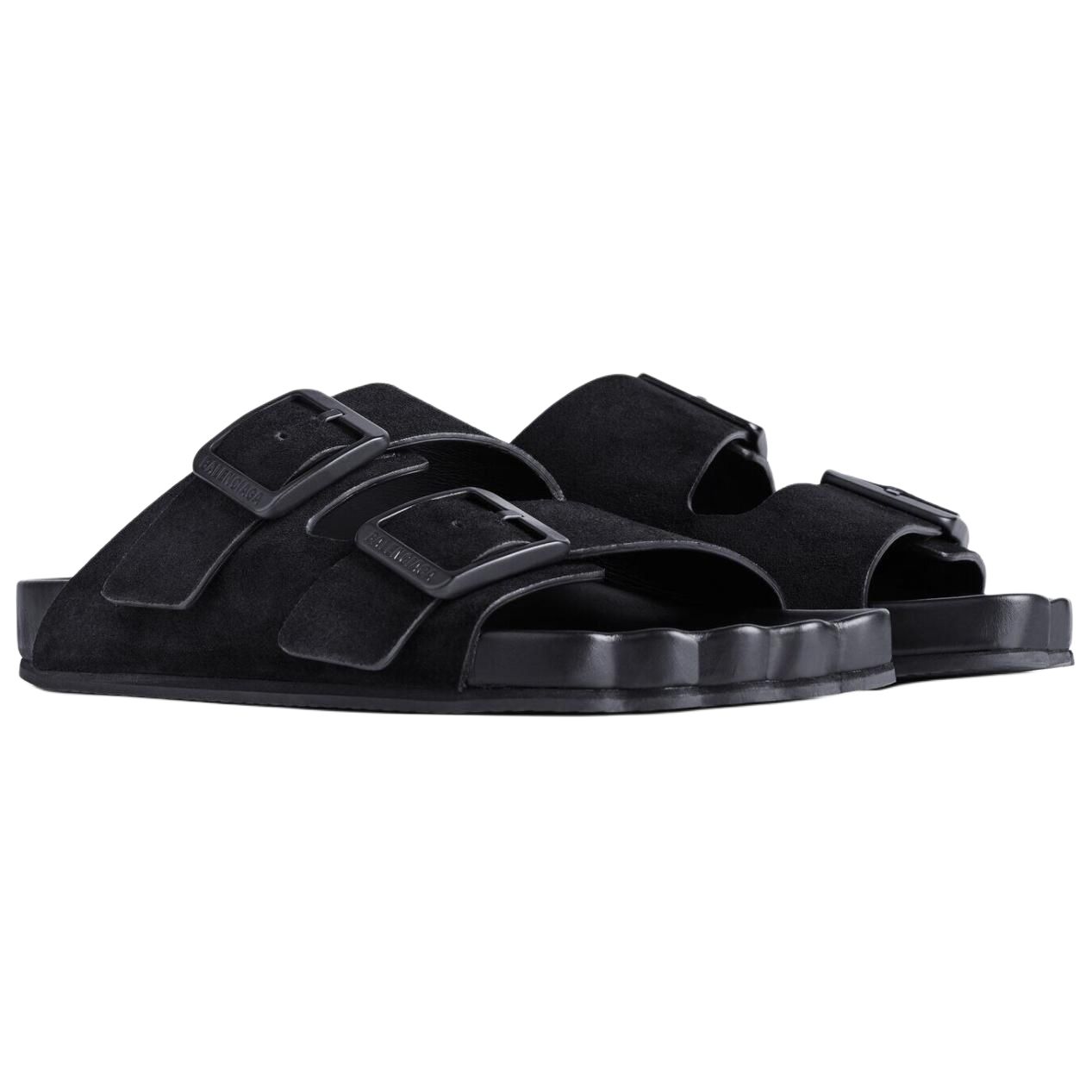 Lookbook Balenciaga巴黎世家 皮革 通用舒適 一字拖鞋 男款 黑色