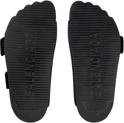 Balenciaga巴黎世家 皮革 通用舒適 一字拖鞋 男款 黑色 Sizing Balenciaga巴黎世家 皮革 通用舒適 一字拖鞋 男款 黑色