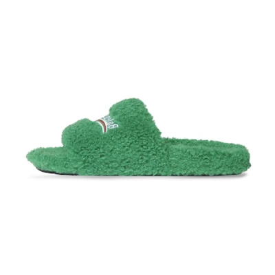 Balenciaga Furry Slides 'Green'