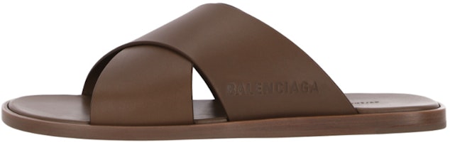 Balenciaga Slides 'Comfort Fashion Leather Brown' 597148WAVY01511 Balenciaga Slides 'Comfort Fashion Leather Brown' 597148WAVY01511