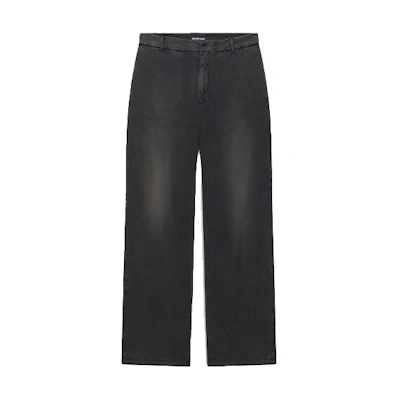 Balenciaga Slim-Fit Distressed Zip Black Jeans 662403TAV041000