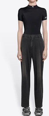 Balenciaga Slim-Fit Distressed Zip Black Jeans 662403TAV041000 Shop Balenciaga Slim-Fit Distressed Zip Black Jeans 662403TAV041000