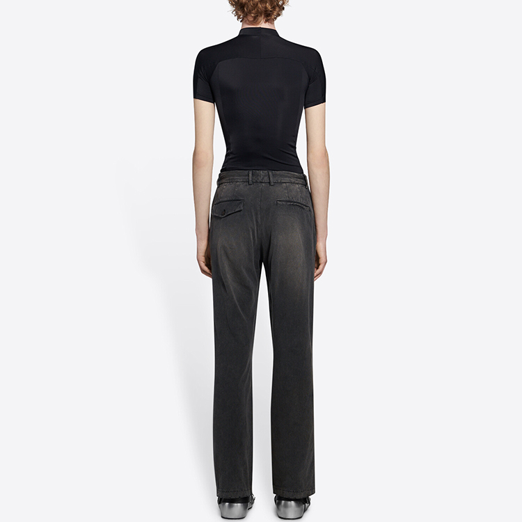 Purchase Balenciaga Slim-Fit Distressed Zip Black Jeans 662403TAV041000