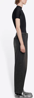 Balenciaga Slim-Fit Distressed Zip Black Jeans 662403TAV041000 Details for Balenciaga Slim-Fit Distressed Zip Black Jeans 662403TAV041000