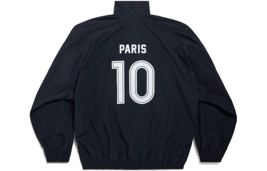 Lookbook 발렌시아가 축구 SS24 레터 프린트 집업 재킷 블랙 - 레귤러 핏 780884TPQ381000