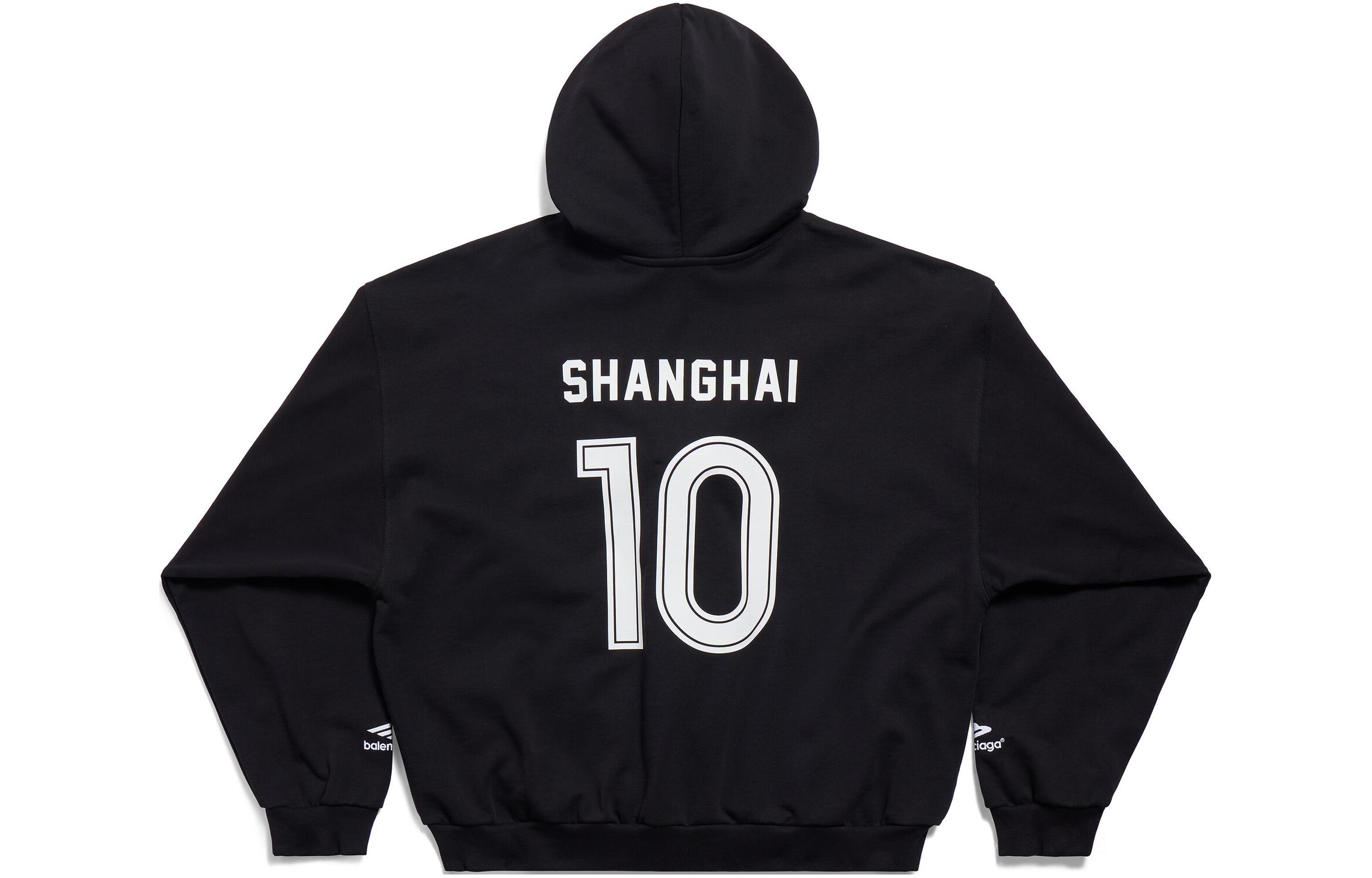 Lookbook 巴黎世家 足球系列SS24字母印花拉链连帽衫 男女宽松长袖 744457TPVT11401