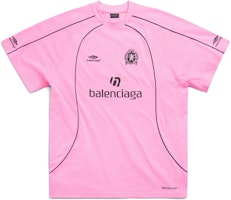 Balenciaga Soccer SS24 Logo Print Pink Oversized Unisex Crew Neck T-Shirt. 777705TPVR91401 Balenciaga Soccer SS24 Logo Print Pink Oversized Unisex Crew Neck T-Shirt. 777705TPVR91401
